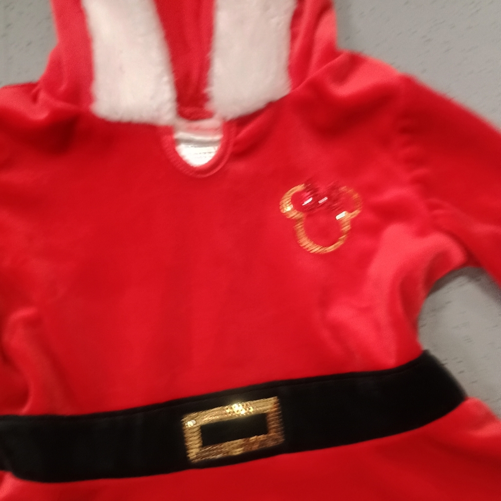Disney Minnie Mouse Girls' Christmas Santa Dress with hood ears - Picture 7 of 9